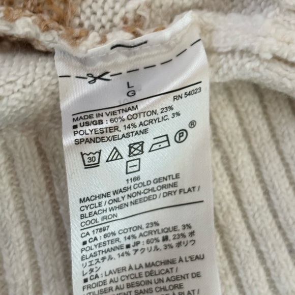 Banana Republic Factory Fairisle Crew Neck Pullover Sweater Size Large - Picture 5 of 5